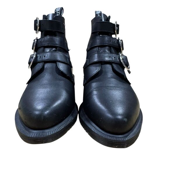 Dr. Martens Maudie Womens Size 5 Black Leather Short Buckle Boots EU 36 - Picture 3 of 12